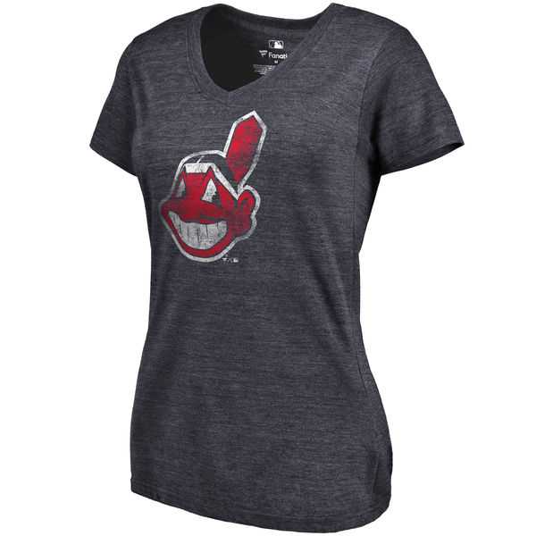 Women's Cleveland Indians Fanatics Branded Primary Distressed Team Tri Blend V Neck T-Shirt Heathered Navy FengYun,We sell and wholesale Women's Cleveland Indians Fanatics Branded Primary Distressed Team Tri Blend V Neck T-Shirt Heathered Navy FengYun on line form chian!